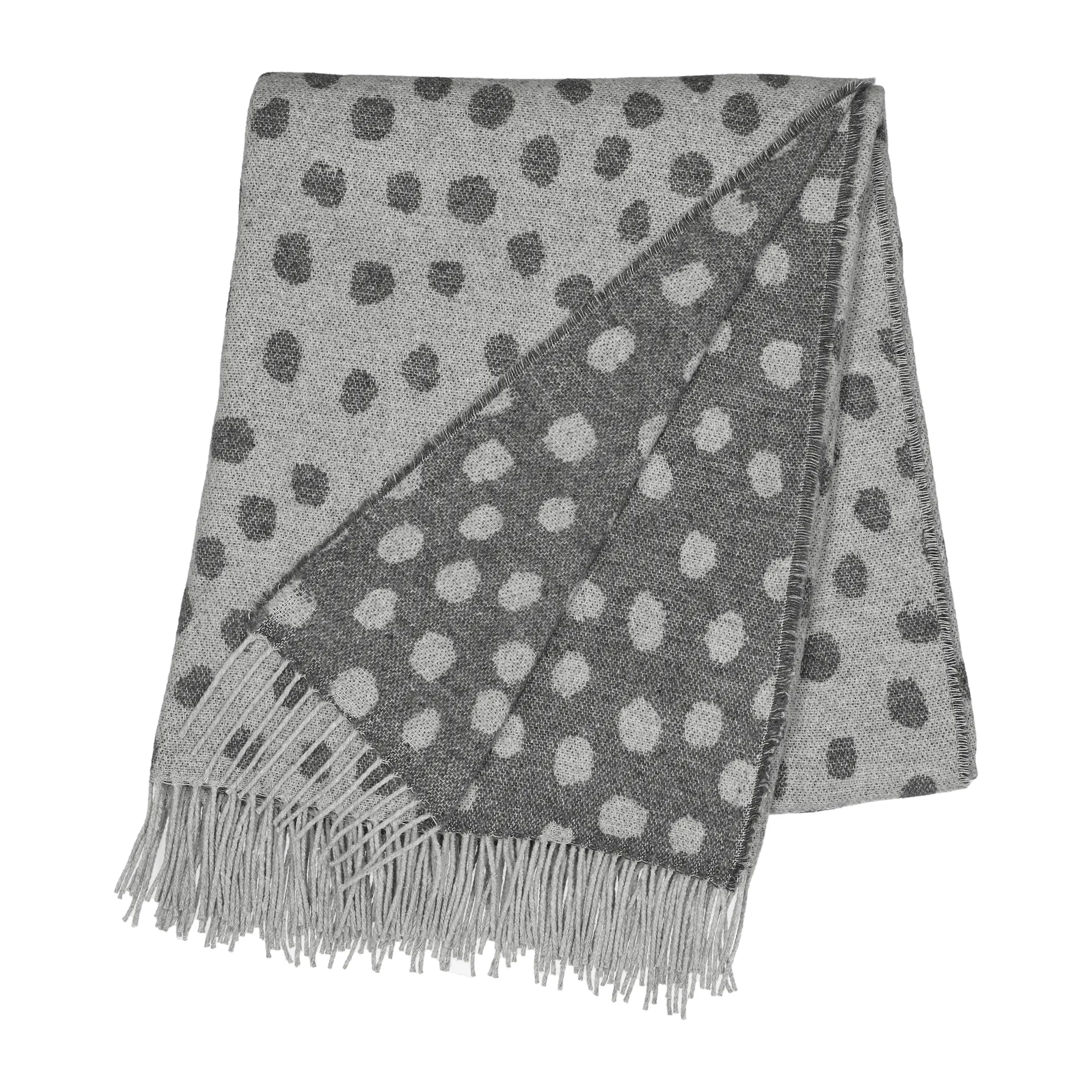 Droplets katoenen plaid 130x185 cm, Grijs Scandi Living