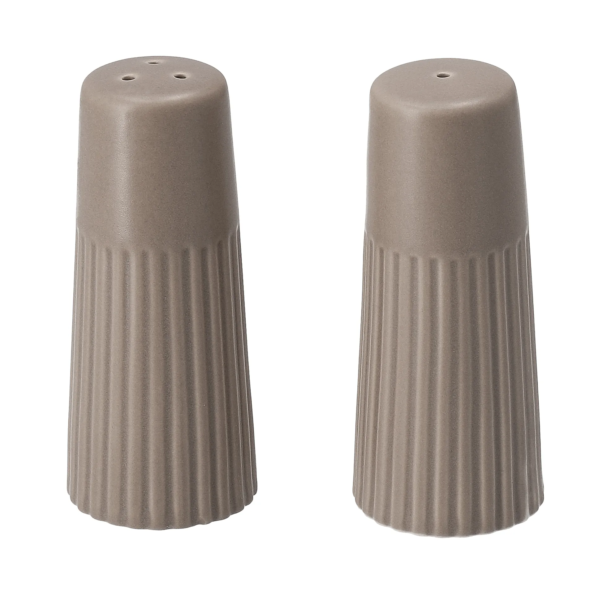 Edge zout- & peperstel 2-delig, Taupe, Ø3,8x8,7 cm Scandi Living
