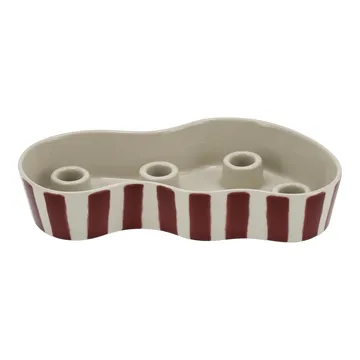 Ember adventskandelaar - Rood-wit, 15x27,3 cm - Scandi Living