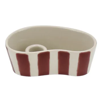 Ember kandelaar - Rood-wit, 8x14 cm - Scandi Living