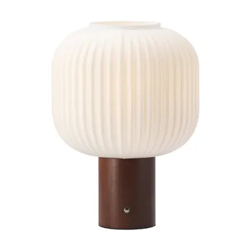 Fair draagbare tafellamp - Frostat glas-donkergelakt es. - Scandi Living