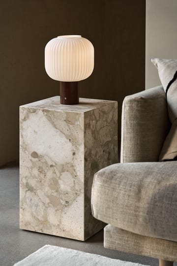Fair draagbare tafellamp - Matglas-Donker gebeitst essenhout - Scandi Living