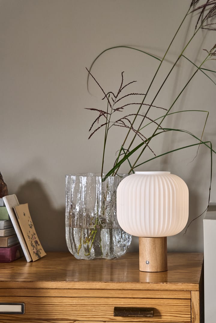 Fair draagbare tafellamp, Matglas-essenhout Scandi Living