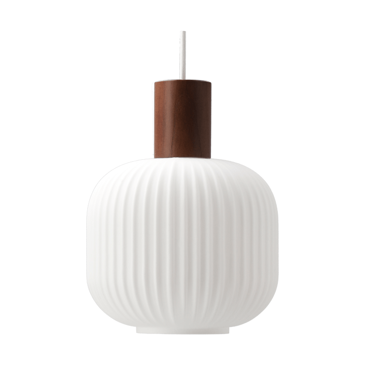 Fair hanglamp Ø20 cm - Matglas-Donker gebeitst essenhout - Scandi Living