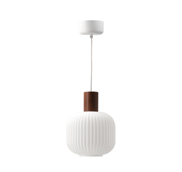Fair hanglamp Ø20 cm - Matglas-Donker gebeitst essenhout - Scandi Living