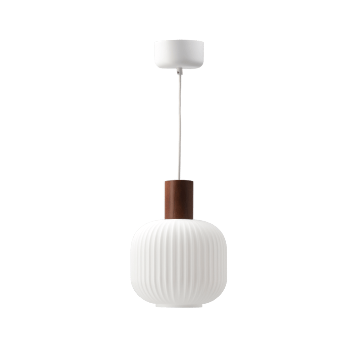Fair hanglamp Ø20 cm, Matglas-Donker gebeitst essenhout Scandi Living