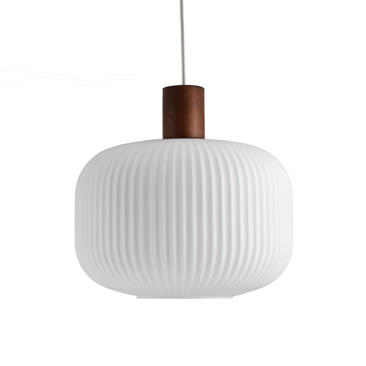 Scandi Living Fair plafondlamp Ø30 cm Matglas-donkergebeitst essenhout