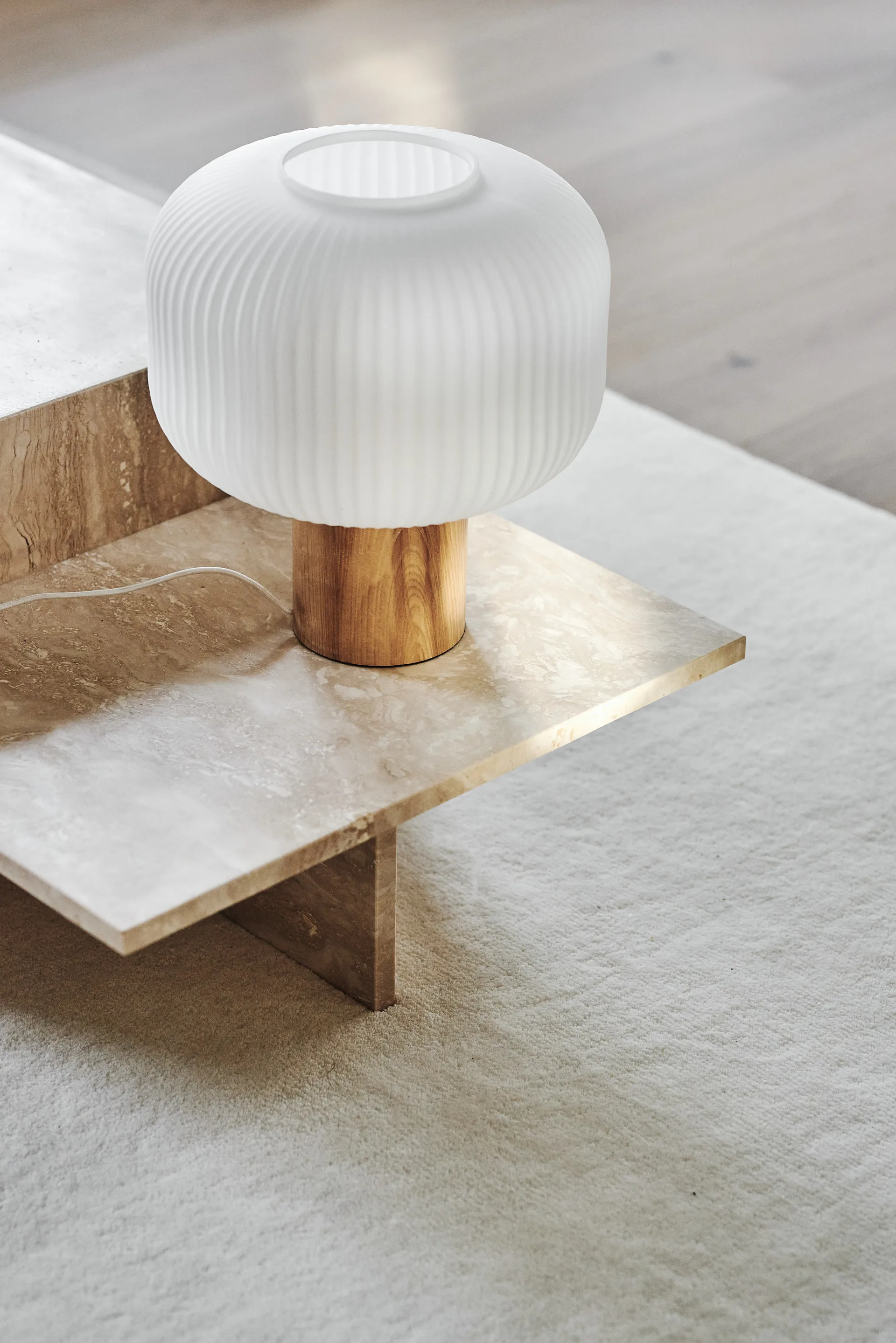 Fair tafellamp 34,5 cm, Bevroren glas-esp Scandi Living