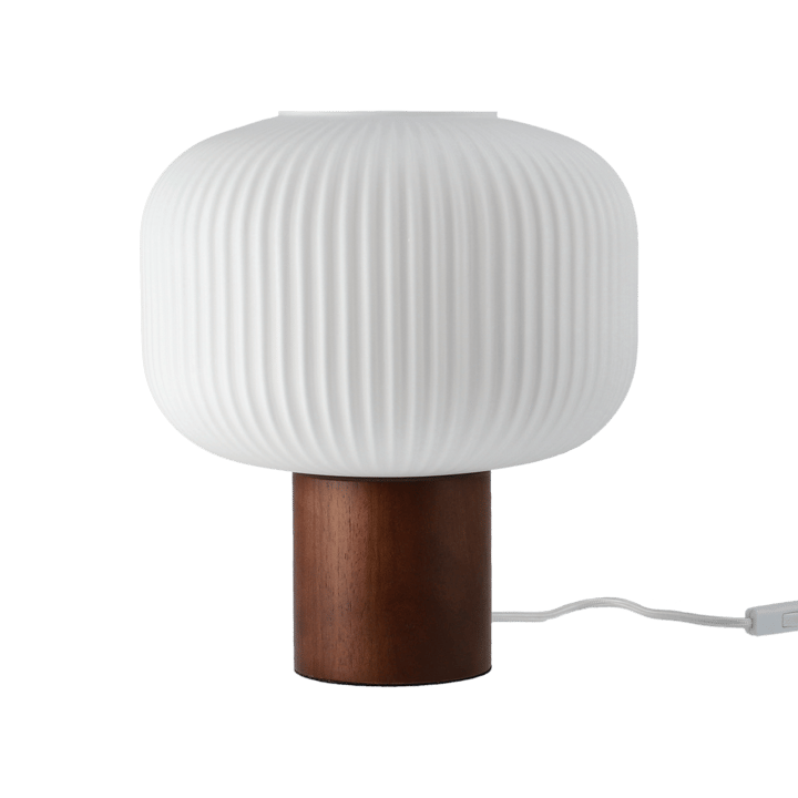 Fair tafellamp 34,5 cm - Matglas-donkergebeitst essenhout - Scandi Living