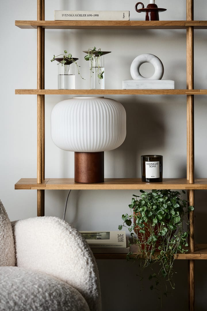 Fair tafellamp 34,5 cm, Matglas-donkergebeitst essenhout Scandi Living