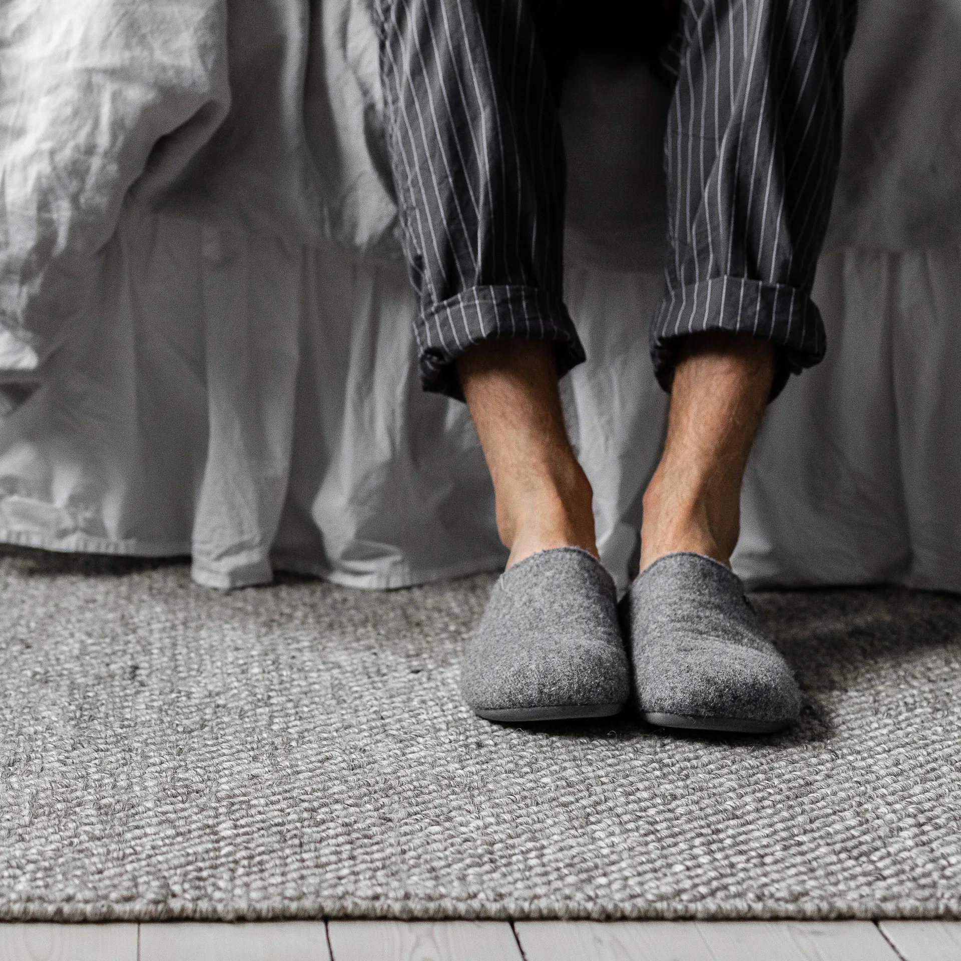 Flock vloerkleed natuurgrijs, 170x240 cm Scandi Living