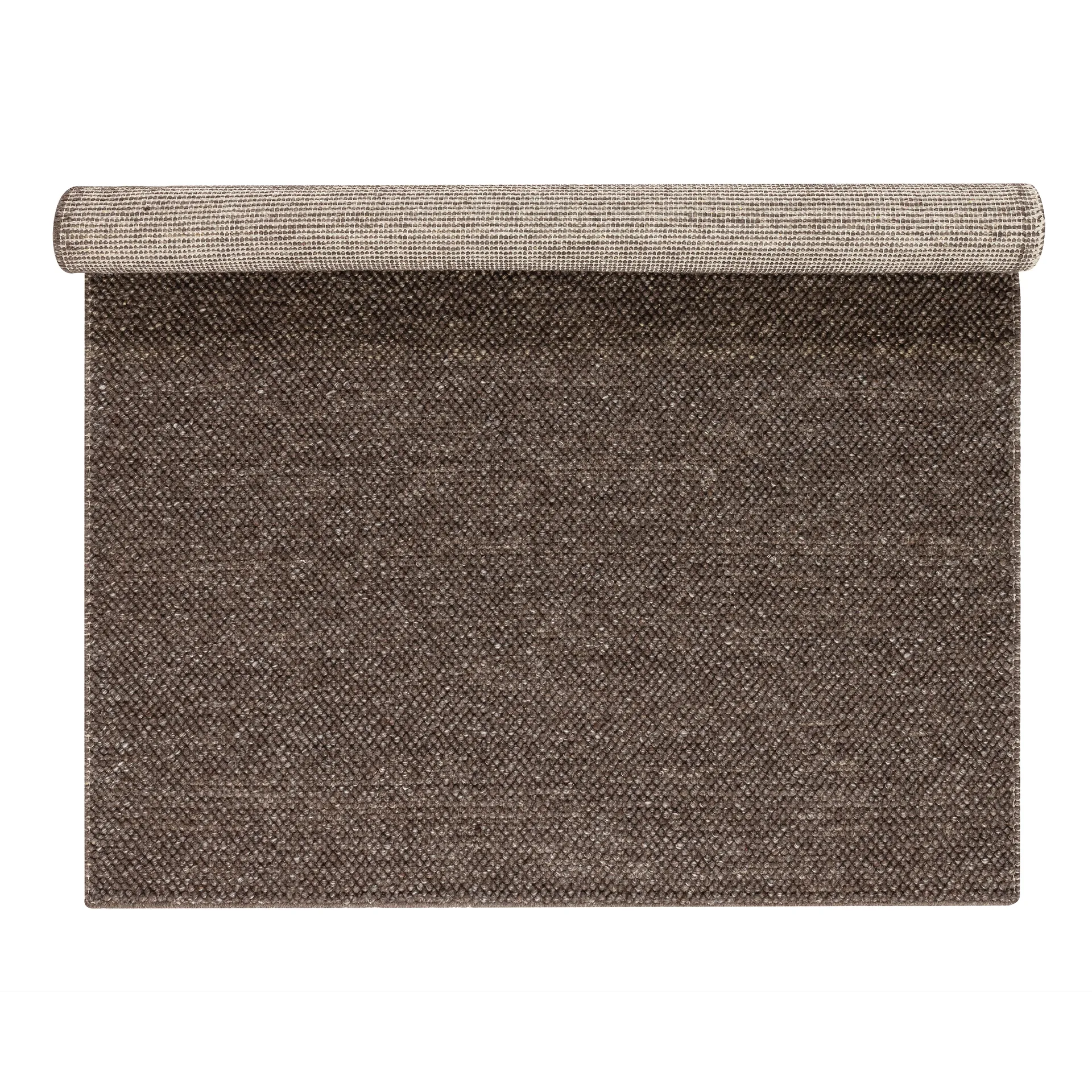 Flock wollen vloerkleed natuurbruin, 170x240 cm Scandi Living
