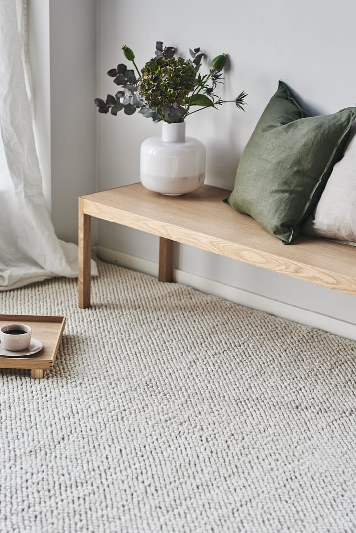 Flock wollen vloerkleed natuurwit, 200x300 cm Scandi Living
