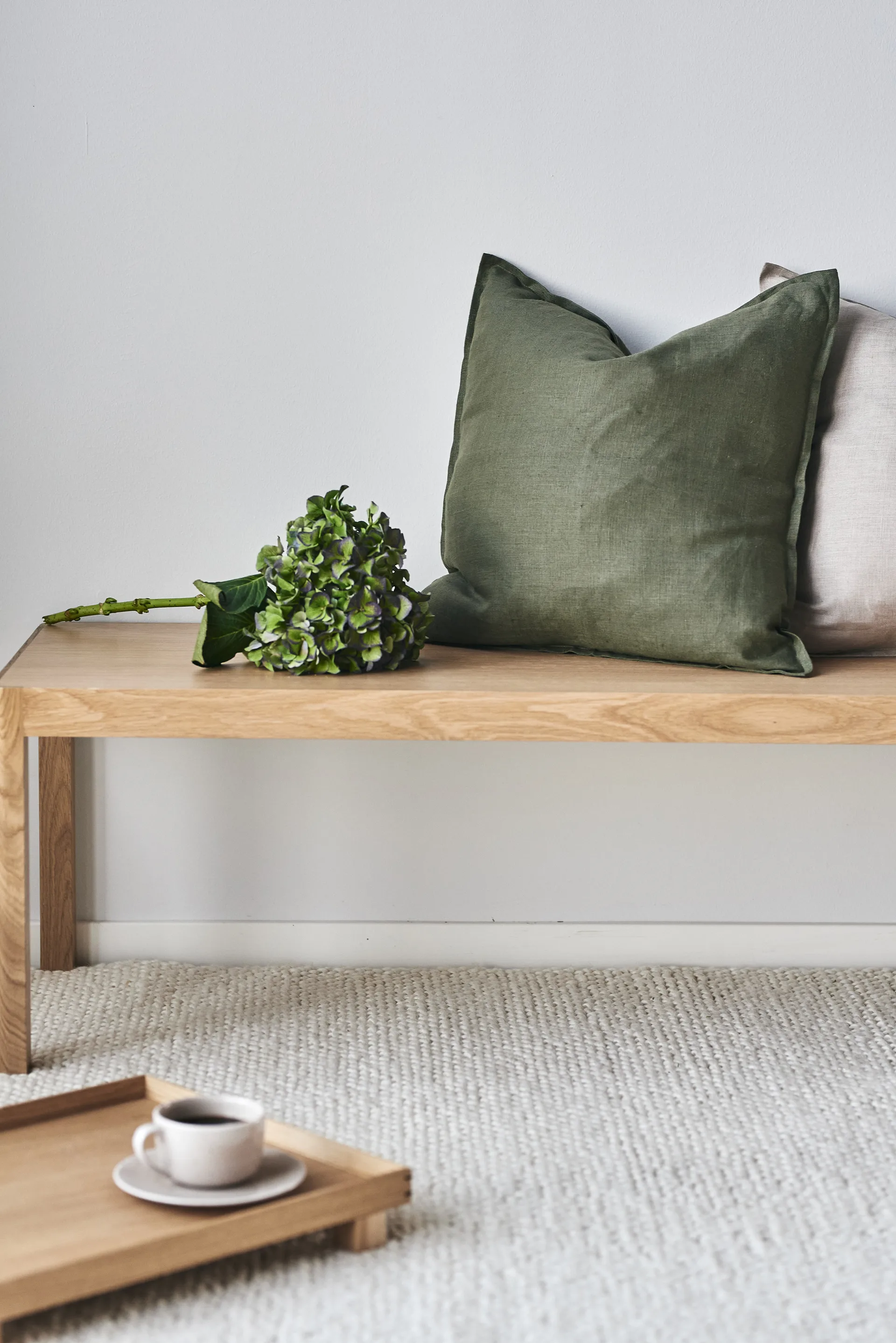 Flock wollen vloerkleed natuurwit, 300x400 cm Scandi Living