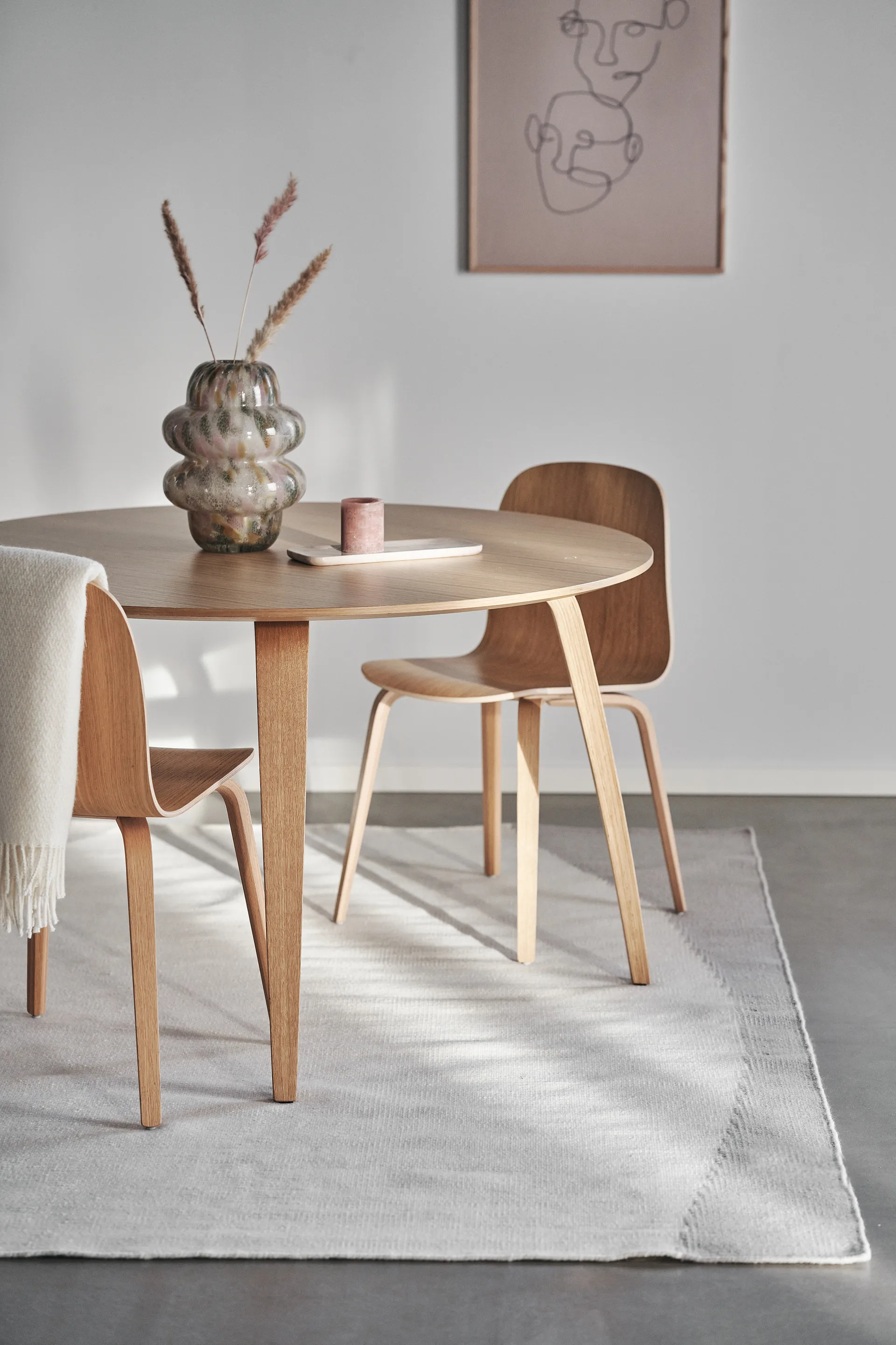 Flow kelim vloerkleed wit-grijs, 170x240 cm Scandi Living