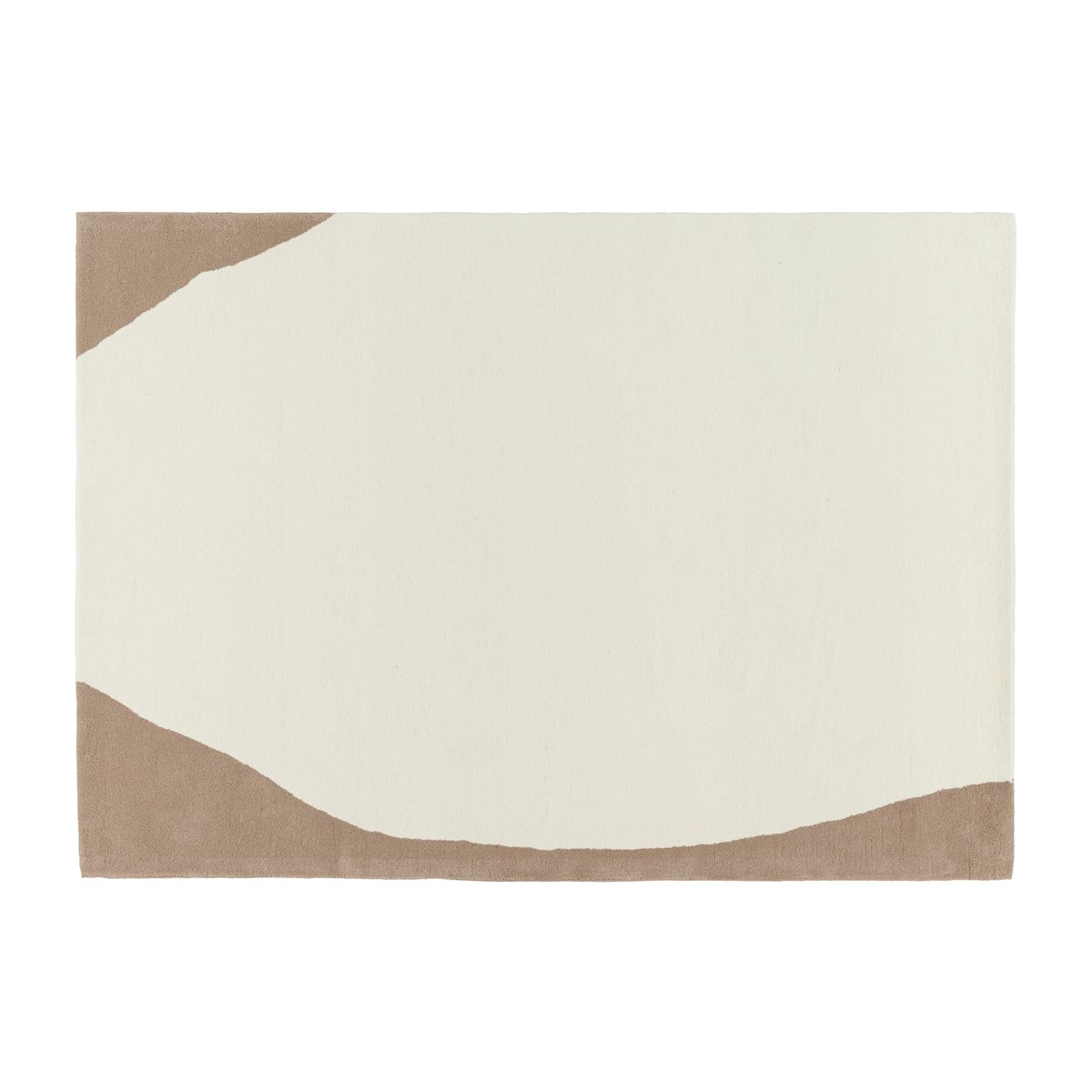 Scandi Living Flow wollen vloerkleed wit-beige 170x240 cm
