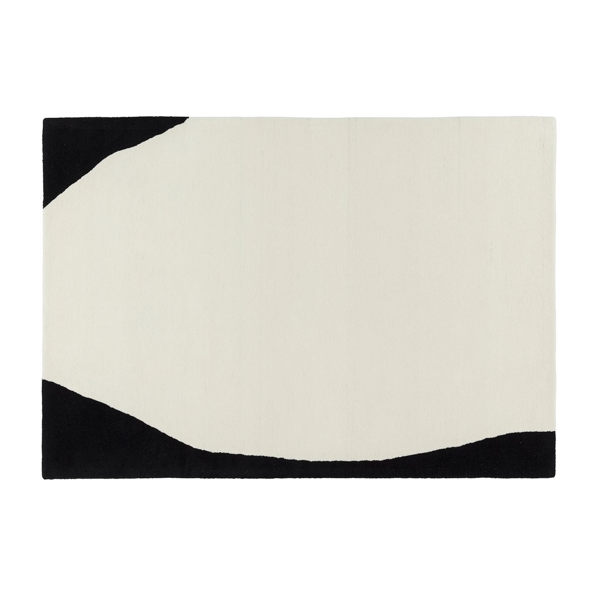 Scandi Living Flow wollen vloerkleed wit-zwart 170x240 cm