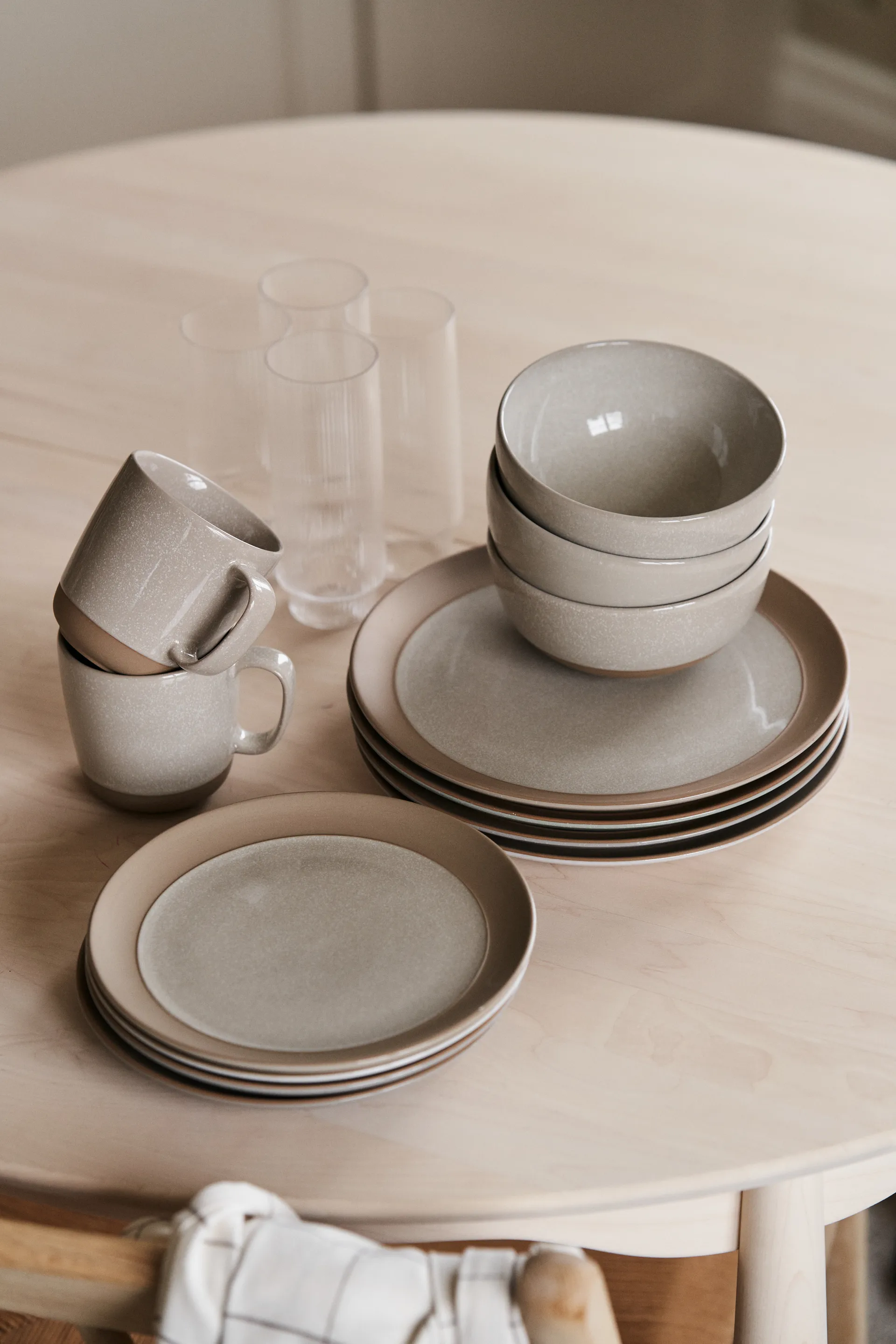 Fossil bordje Ø21 cm, Beige Scandi Living