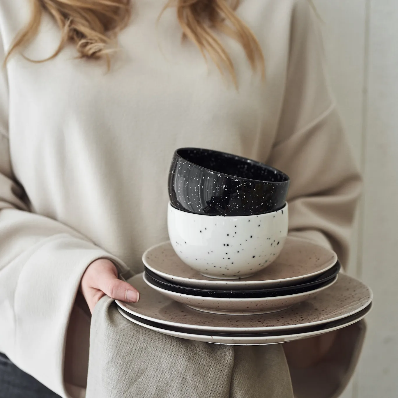 Freckle bord Ø26 cm, Beige Scandi Living