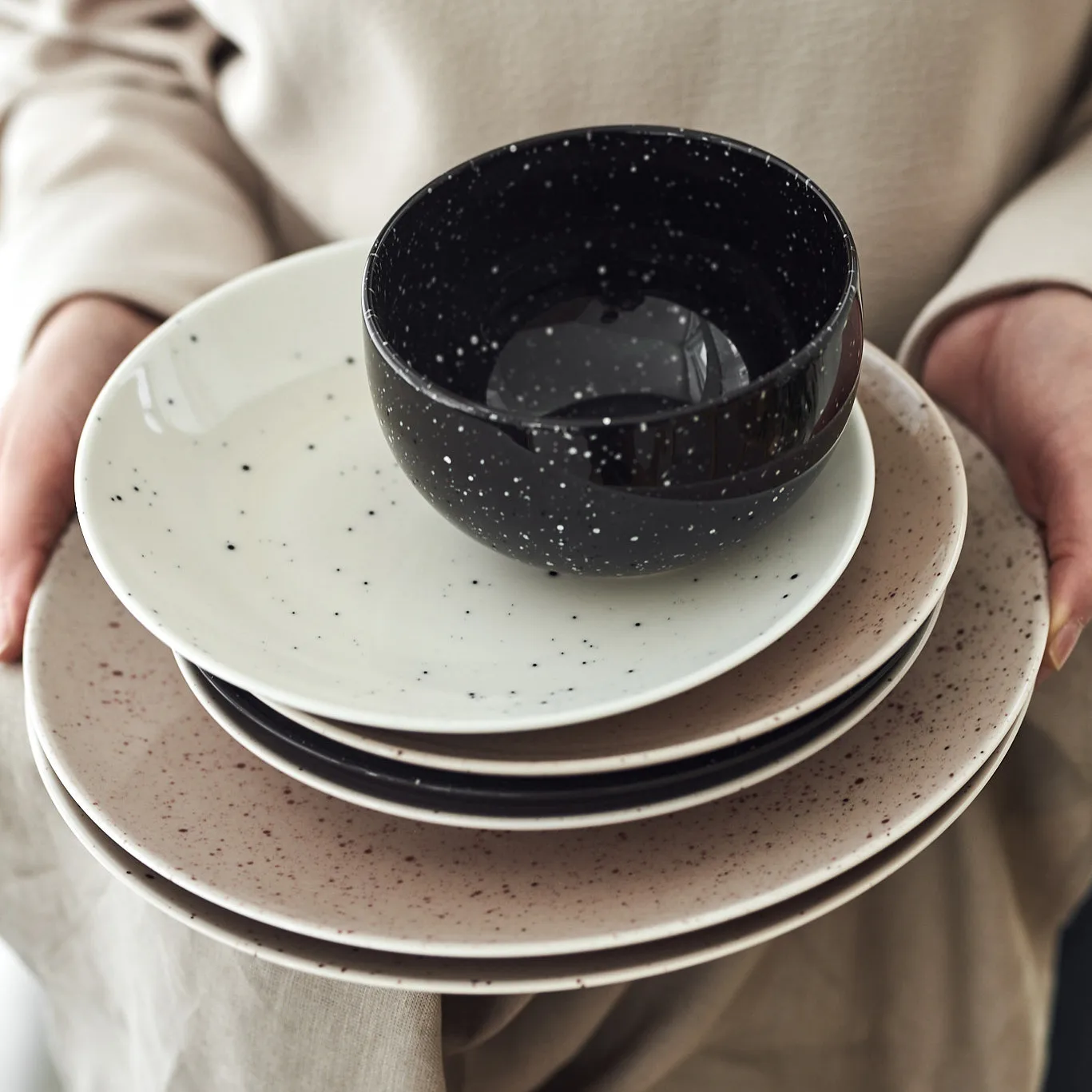 Freckle bord Ø26 cm, Beige Scandi Living