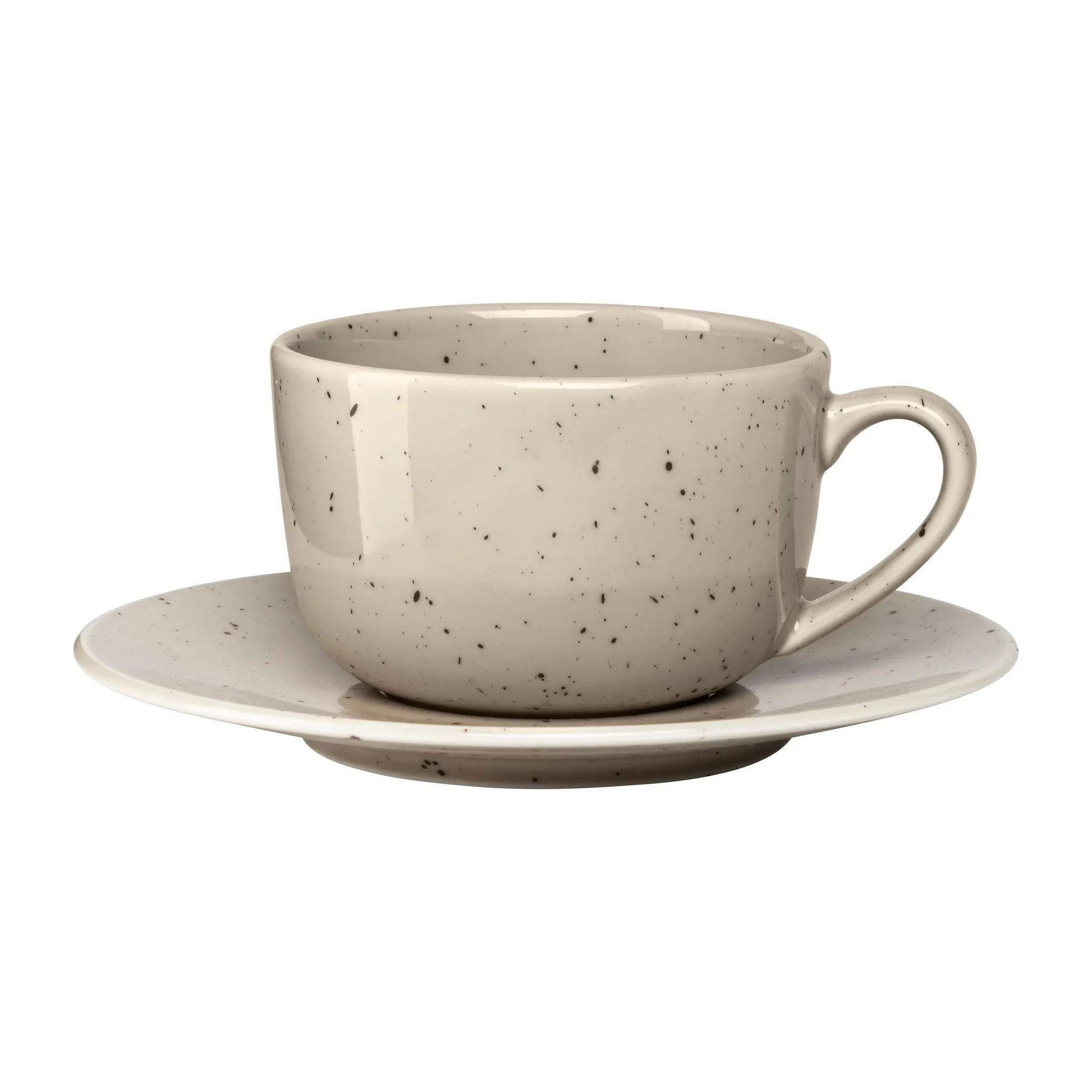 Freckle kop met schotel 26 cl, Beige Scandi Living