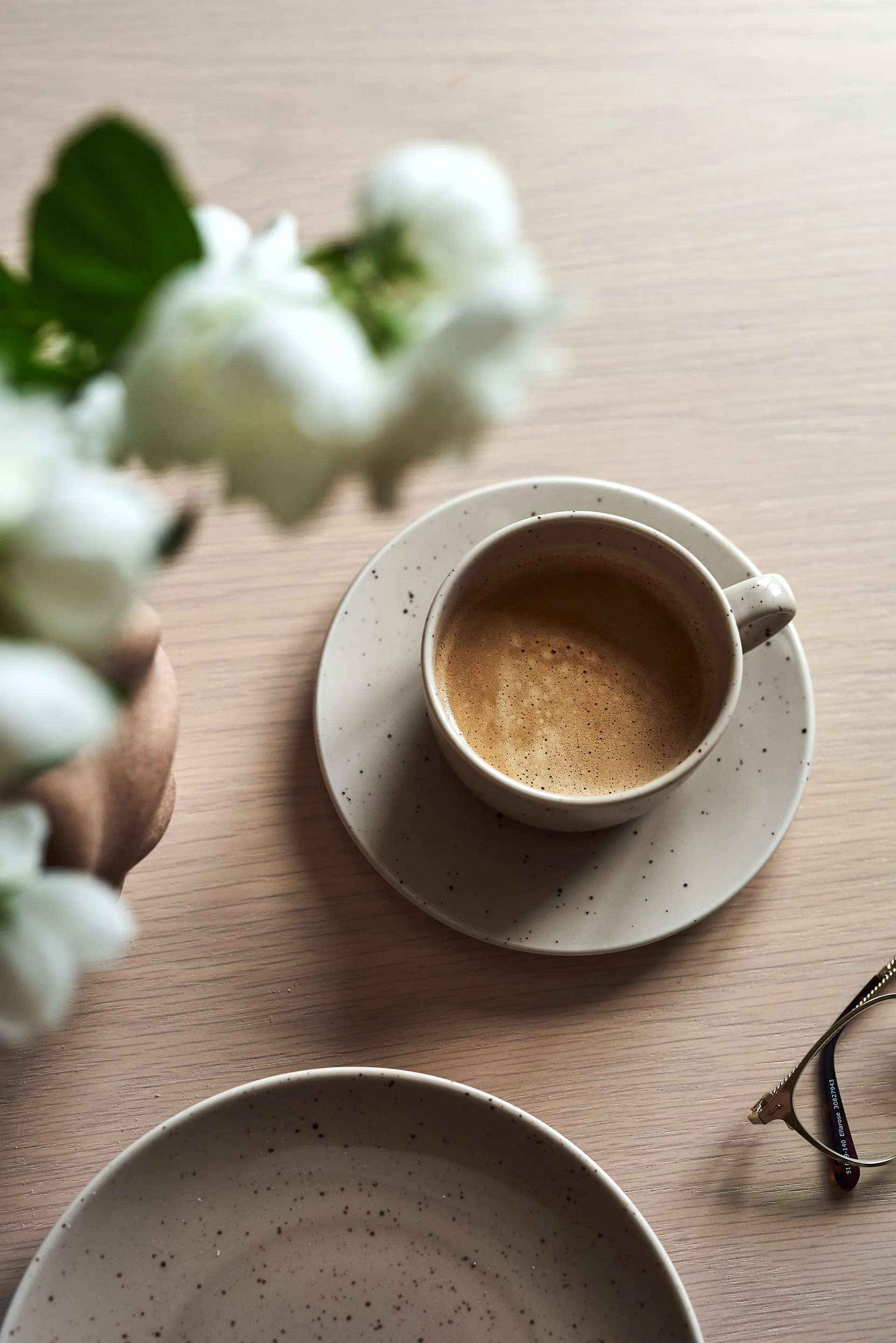 Freckle kop met schotel 26 cl, Beige Scandi Living