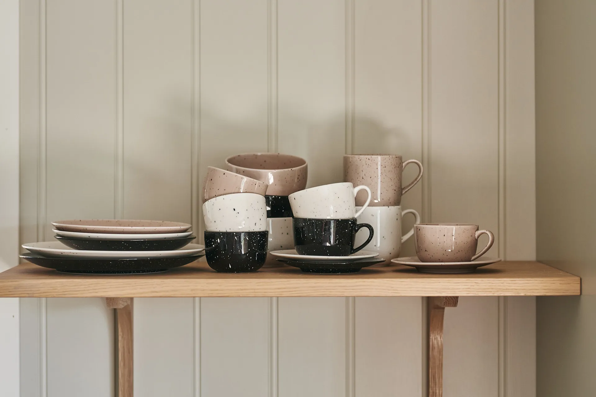 Freckle kop met schotel 26 cl, Wit Scandi Living