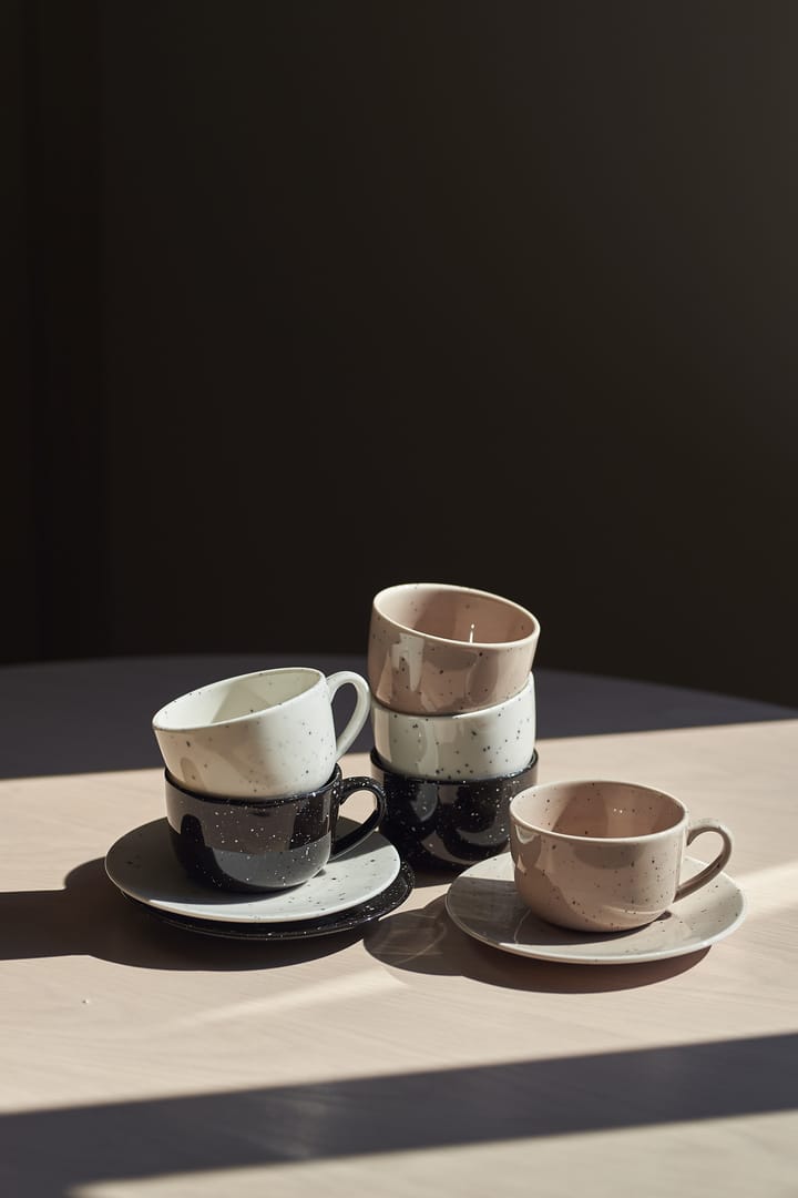 Freckle kop met schotel 26 cl, Zwart Scandi Living