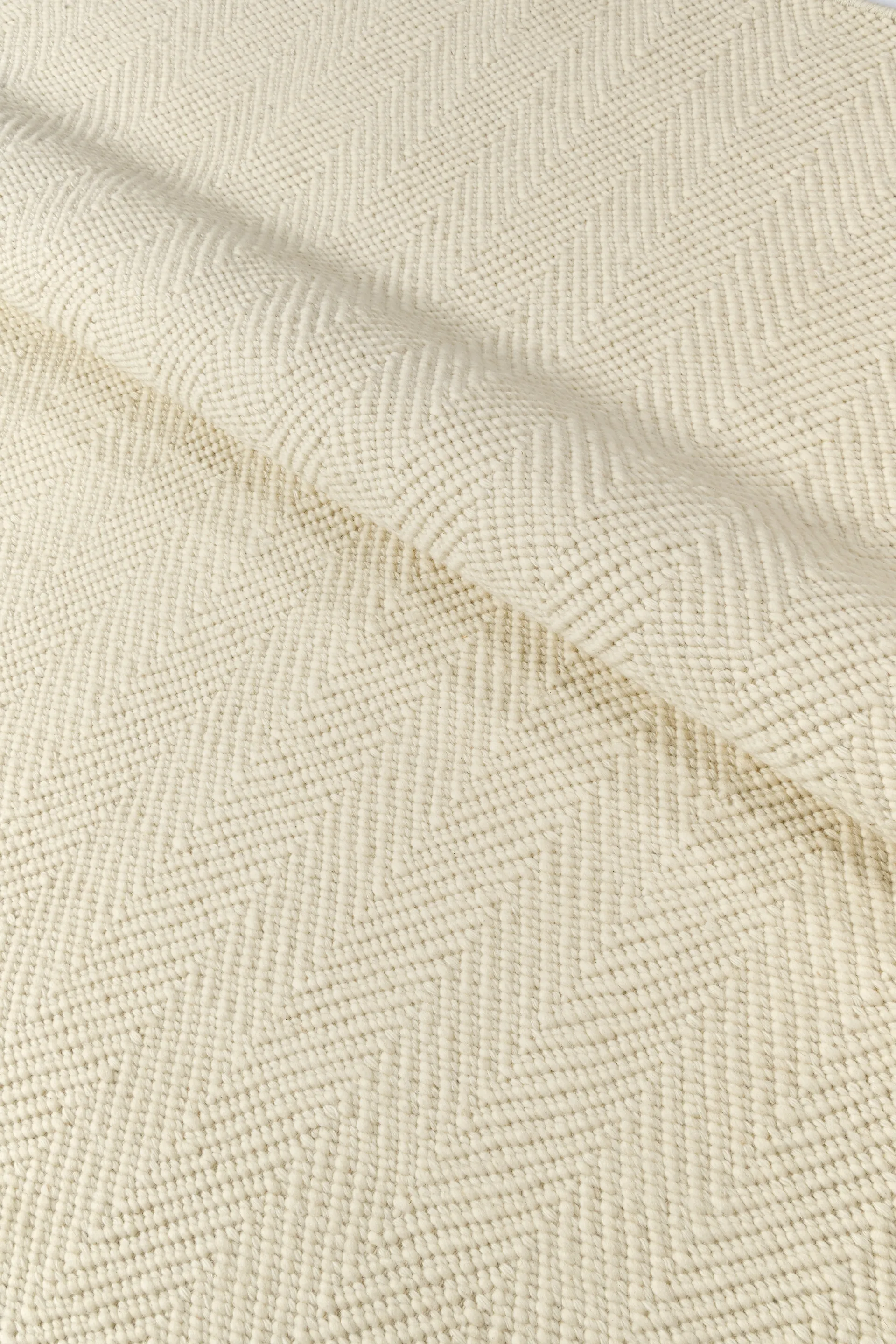 Furrow vloerkleed natuurwit, 80x240 cm Scandi Living