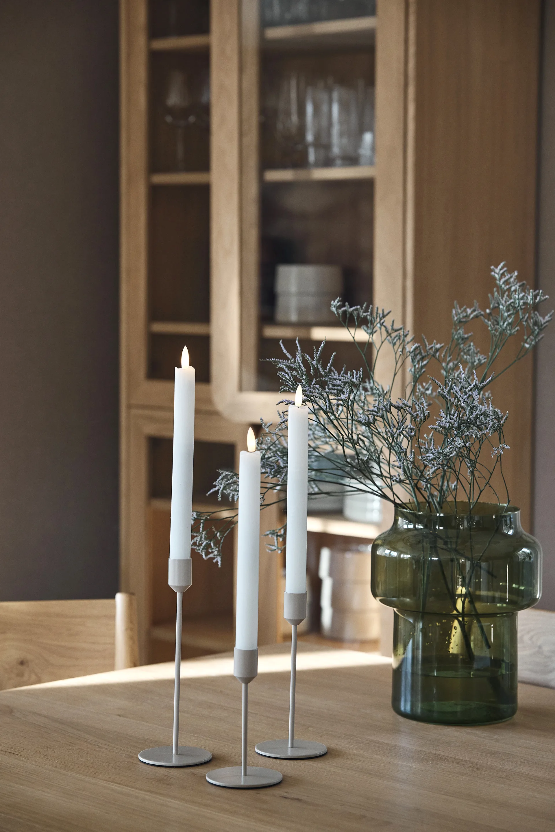 Glare kandelaar 18 cm, Greige Scandi Living