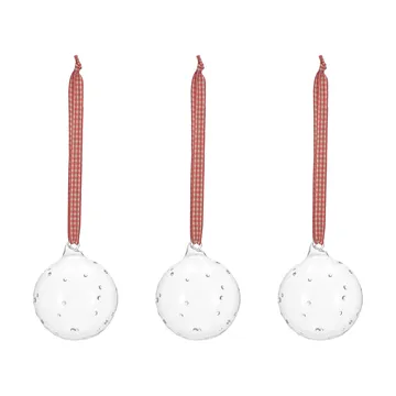 Grace kerstbal met strik 3-pack - Rood - Scandi Living