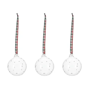 Grace kerstbal met strik 3-pack - Rood - Scandi Living