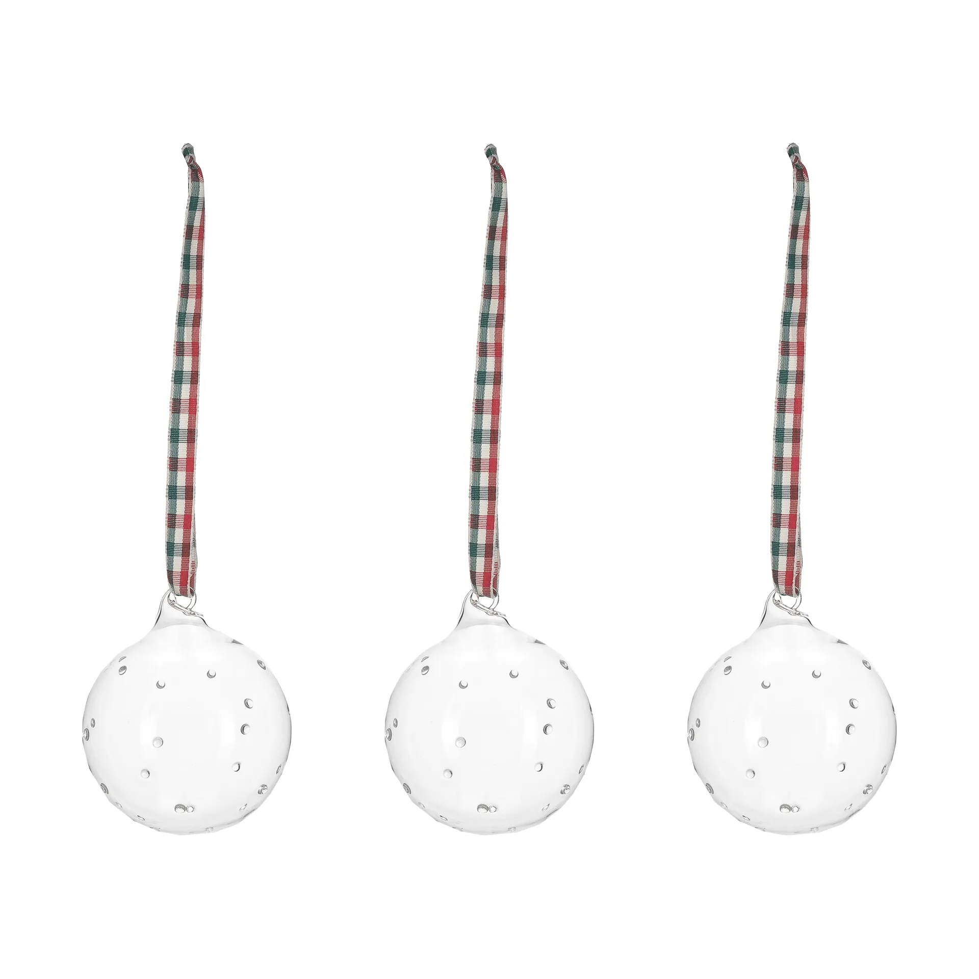 Grace kerstbal met strik 3-pack, Wit Scandi Living