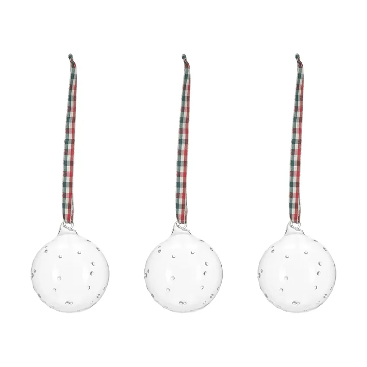 Grace kerstbal met strik 3-pack - Wit - Scandi Living