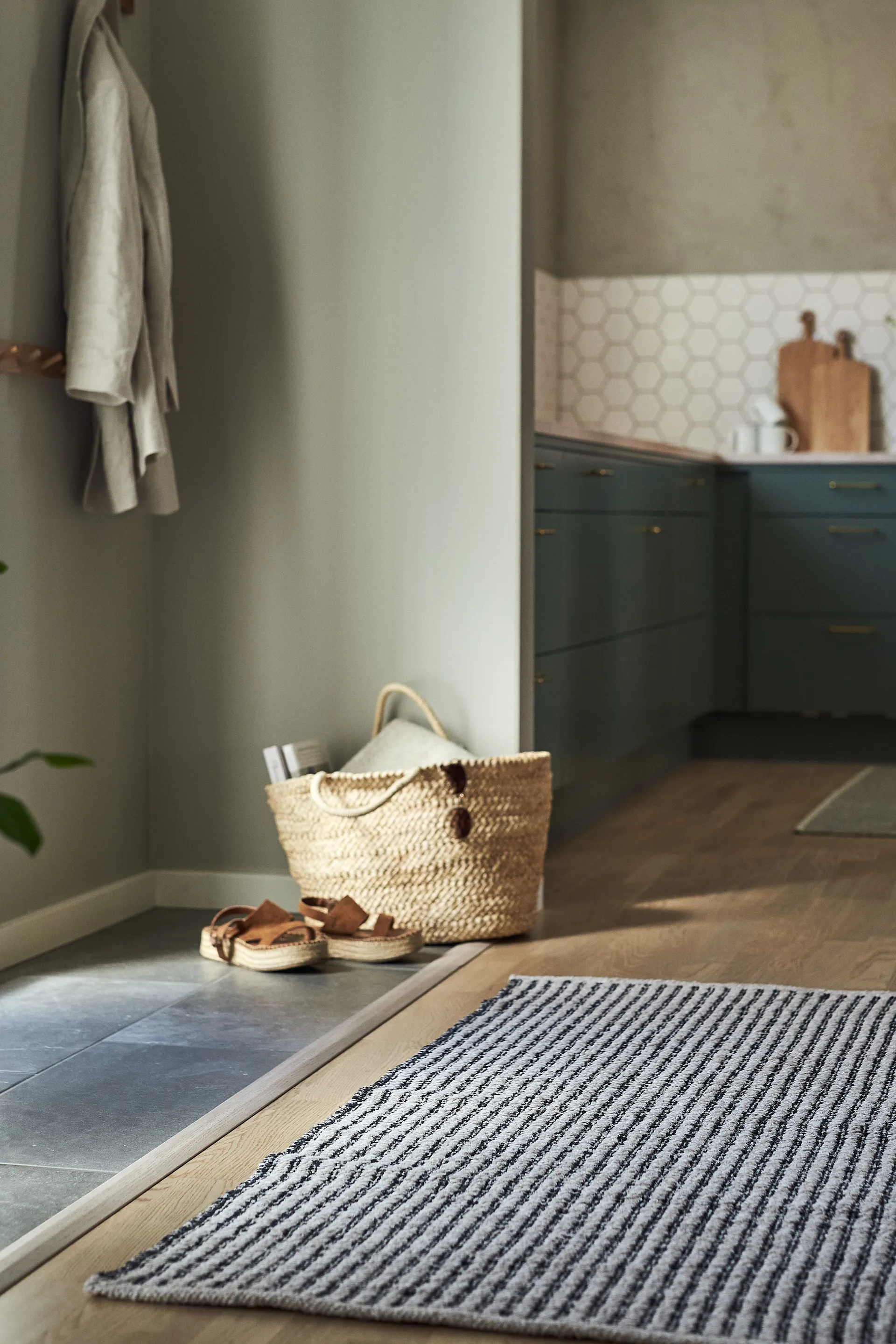 Harvest vloerkleed beige-zwart, 70x150cm Scandi Living