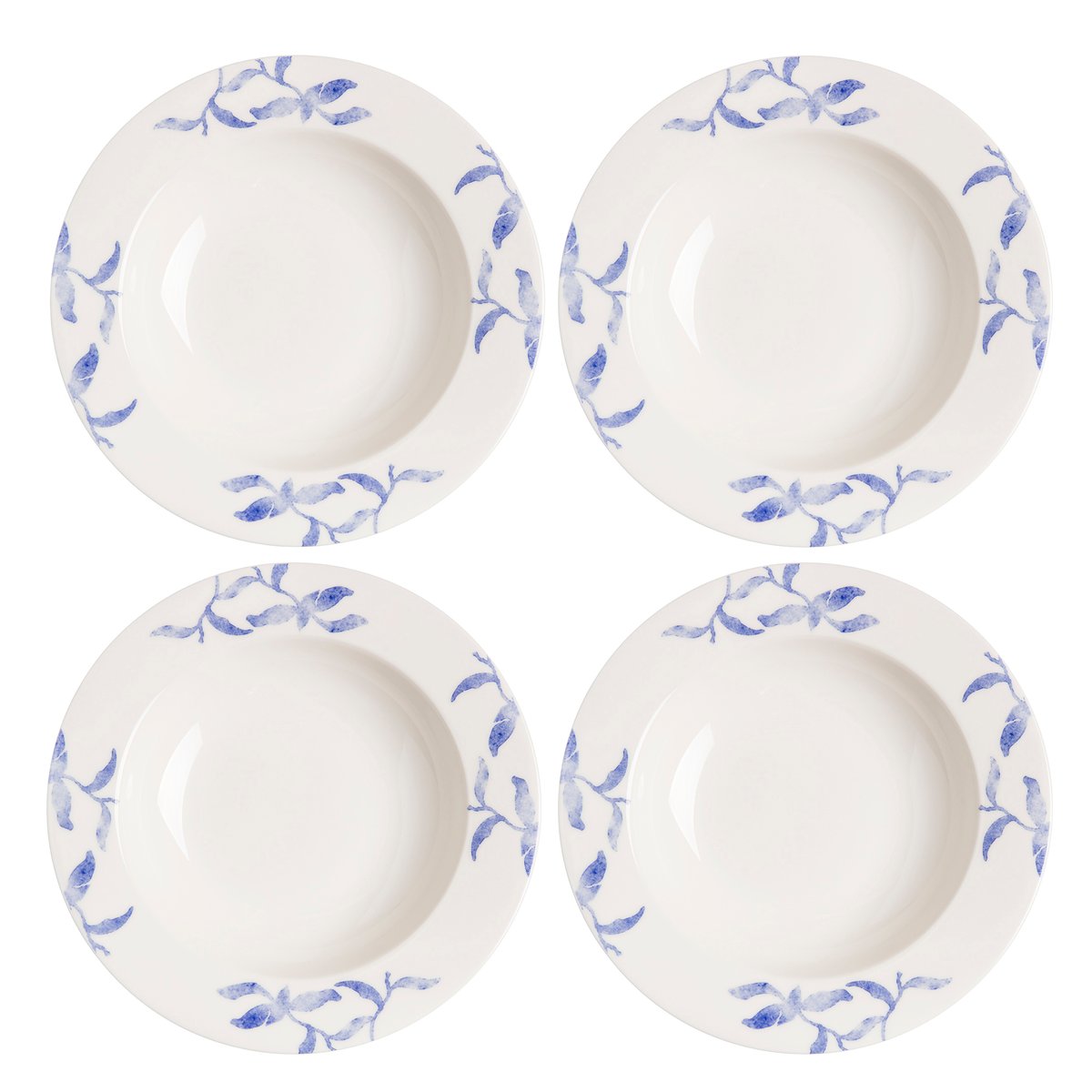 Scandi Living Havspil diep bord 23 cm 4-pak blauw-wit