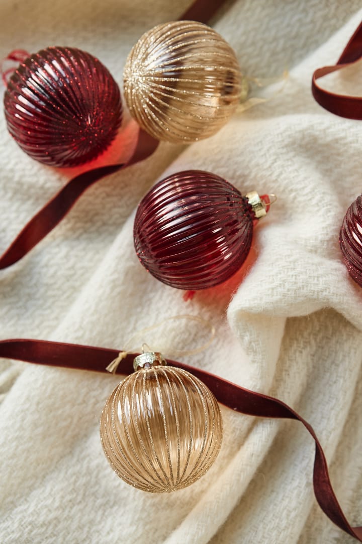 Holiday kerstballen 6-pack, Red Scandi Living