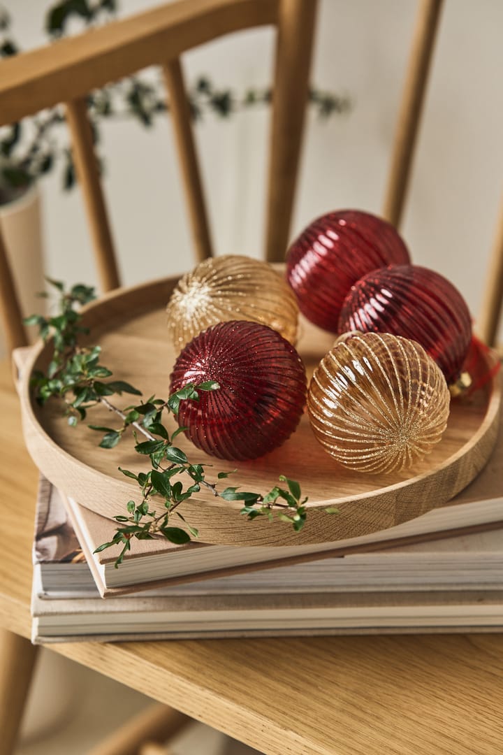Holiday kerstballen 6-pack, Red Scandi Living