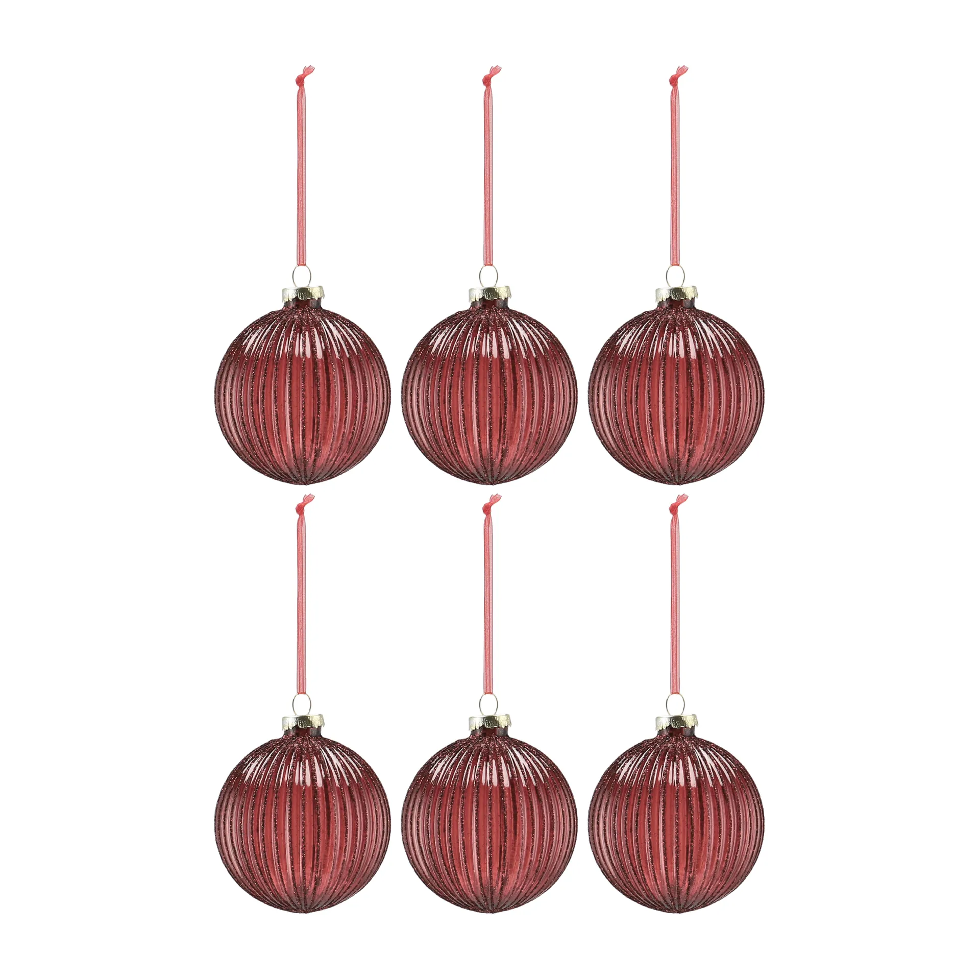 Holiday kerstballen 6-pack, Red Scandi Living