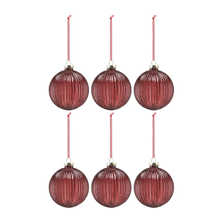 Holiday kerstballen 6-pack - Red - Scandi Living