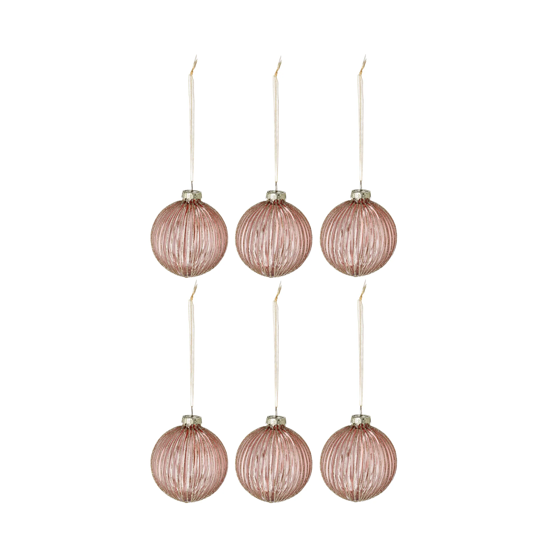 Holiday kerstballen 6-pack, Rose gold Scandi Living