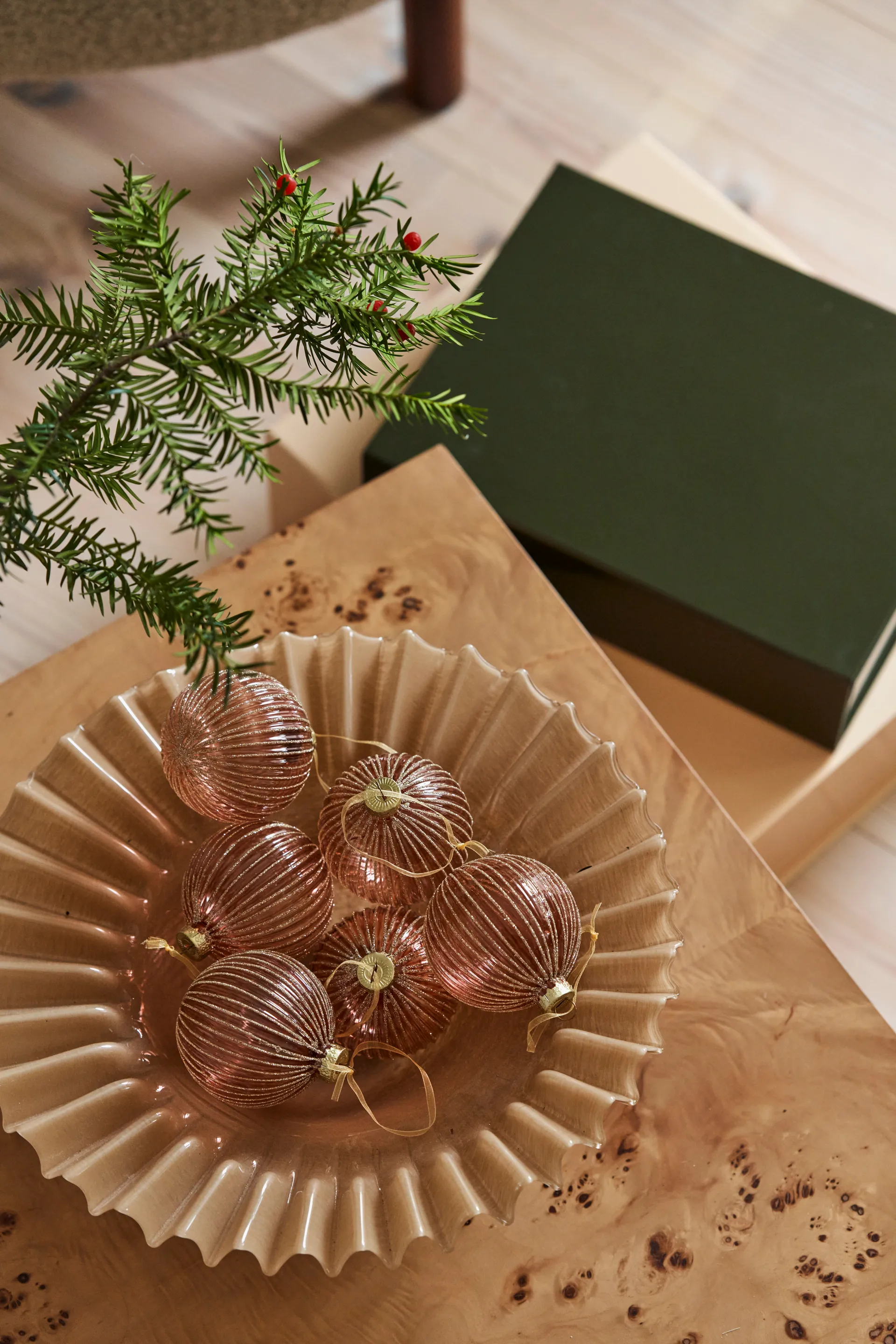 Holiday kerstballen 6-pack, Rose gold Scandi Living