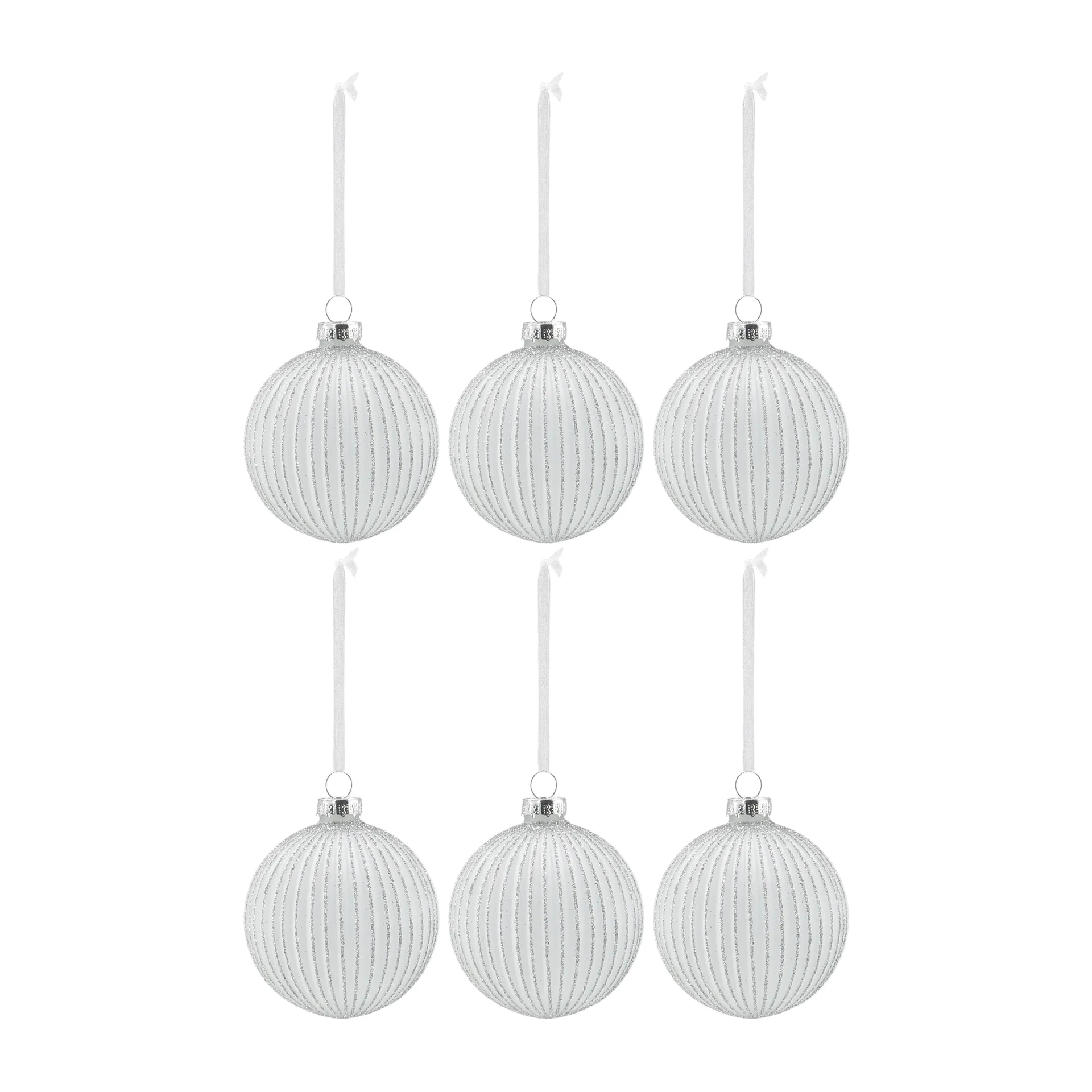 Holiday kerstballen 6-pack, White Scandi Living