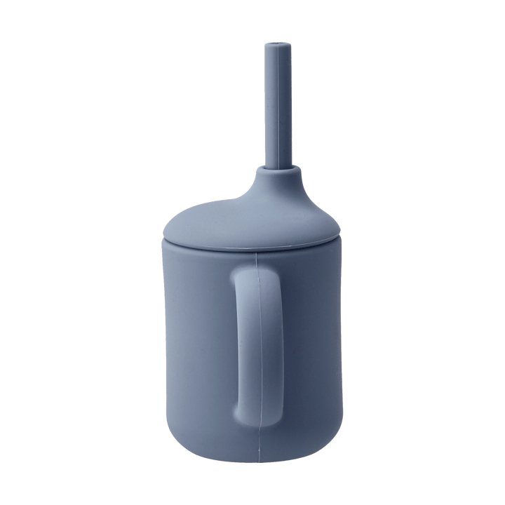 Idun beker met rietje siliconen 120 ml, Blue Scandi Living