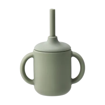 Idun beker met rietje siliconen 120 ml - Green - Scandi Living