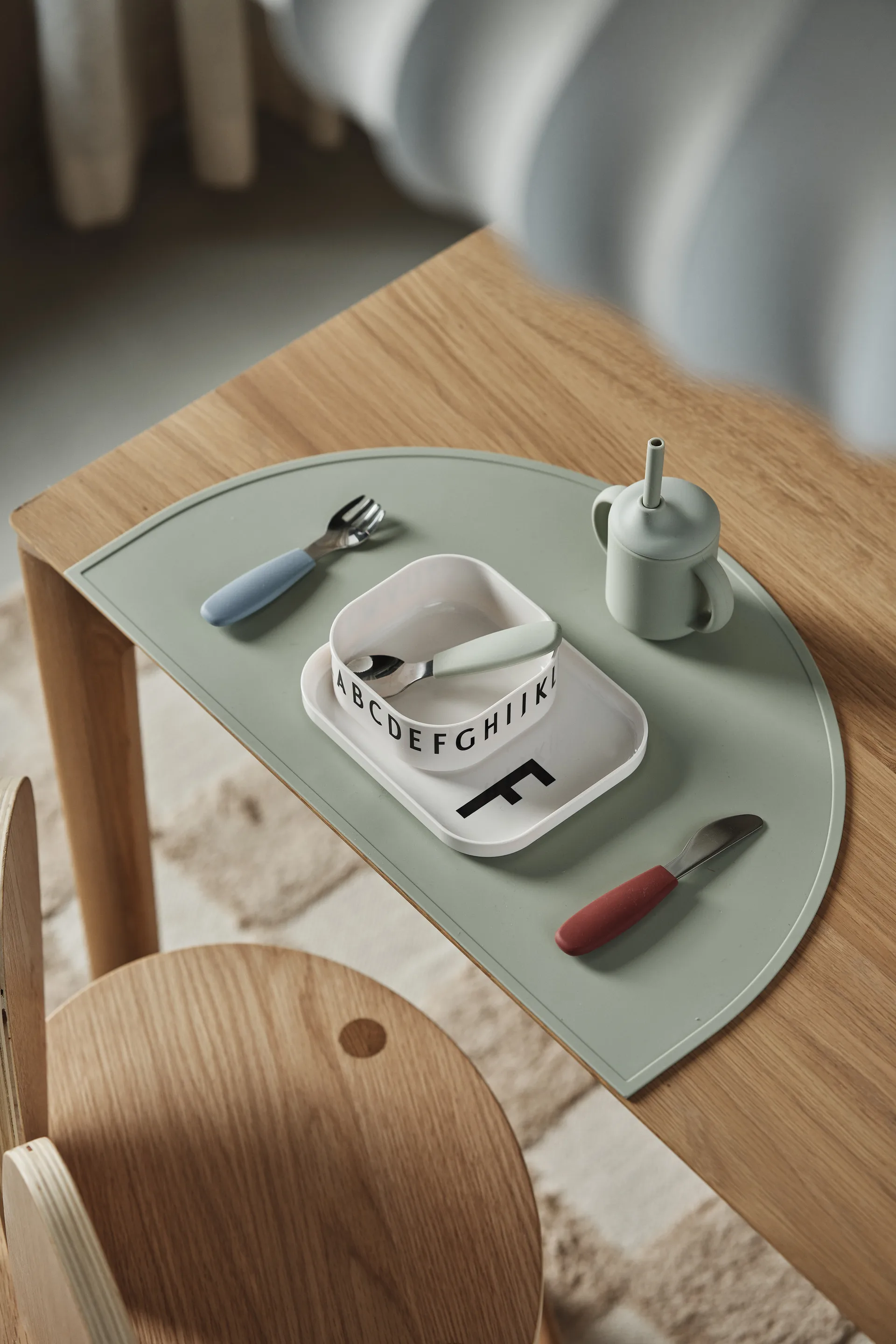 Idun beker met rietje siliconen 120 ml, Green Scandi Living