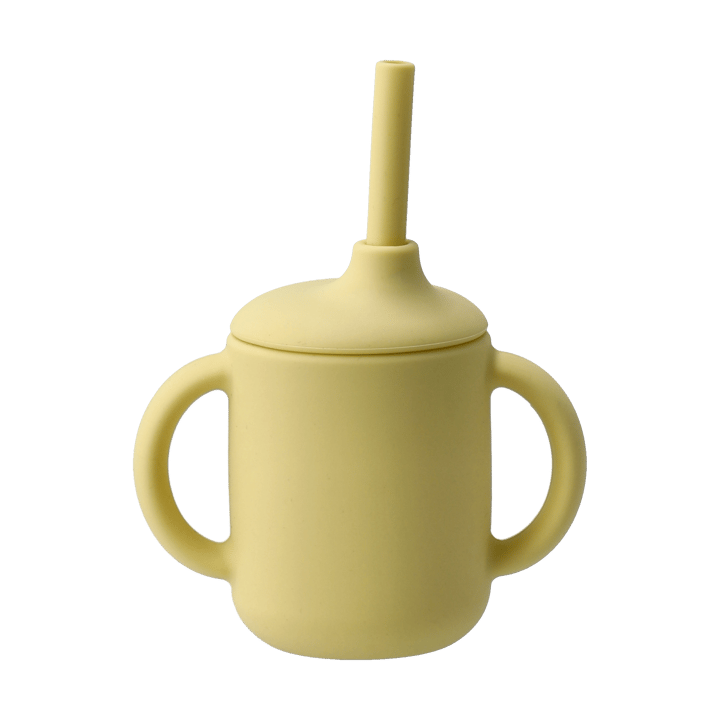 Idun beker met rietje siliconen 120 ml - Lemon - Scandi Living