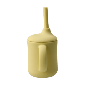 Idun beker met rietje siliconen 120 ml - Lemon - Scandi Living
