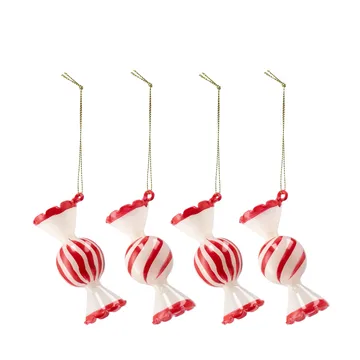 Jolly kerstbal 4-pack - Rood - Scandi Living