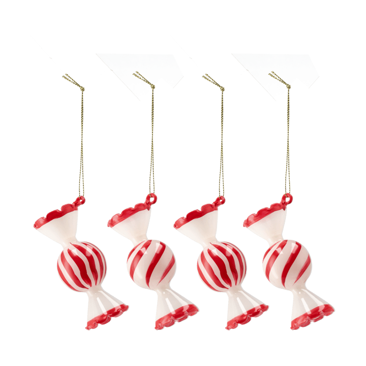 Jolly kerstbal 4-pack - Rood - Scandi Living